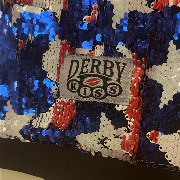 Derby Kiss USA Flag Sequin Athletic Shorts size XL - Picture 2 of 7